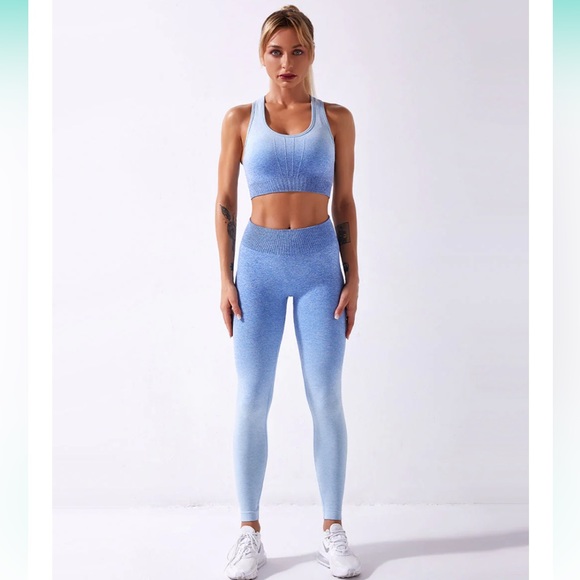 Be Aybl Blue Ombré Leggings - Picture 1 of 6